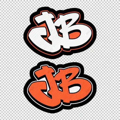 JB Graffiti Initials orange - Digital Urban Street Art