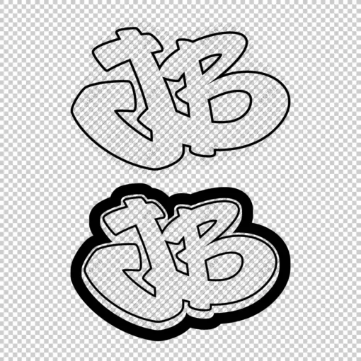 JB Graffiti Initials outline - Digital Urban Street Art