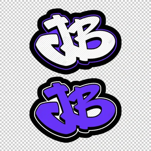 JB Graffiti Initials purple - Digital Urban Street Art