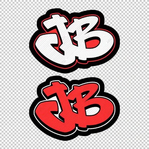 JB Graffiti Initials red - Digital Urban Street Art