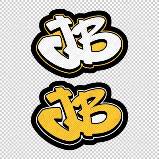 JB Graffiti Initials yellow - Digital Urban Street Art