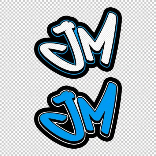 JM Graffiti Initials blue - Digital Urban Street Art