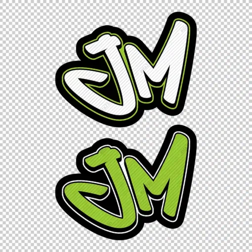 JM Graffiti Initials green - Digital Urban Street Art