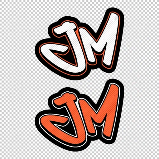 JM Graffiti Initials orange - Digital Urban Street Art