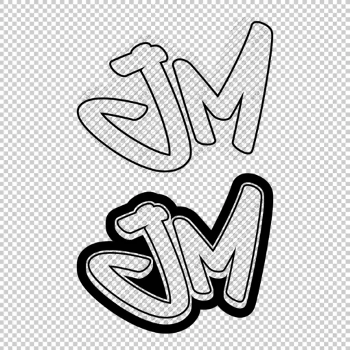 JM Graffiti Initials outline - Digital Urban Street Art