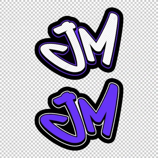 JM Graffiti Initials purple - Digital Urban Street Art