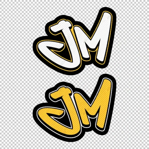 JM Graffiti Initials yellow - Digital Urban Street Art