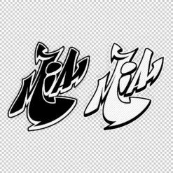 MIA Graffiti Name black white - Digital Urban Street Art