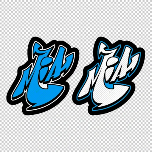 MIA Graffiti Name blue - Digital Urban Street Art