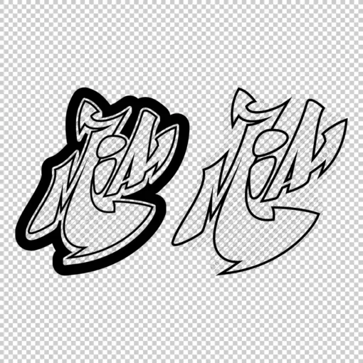 MIA Graffiti Name outline - Digital Urban Street Art