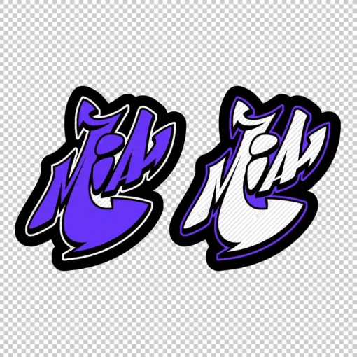 MIA Graffiti Name purple - Digital Urban Street Art