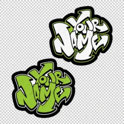 YOUR CUSTOM Graffiti Name arrow bolt style 2 green - Digital Urban Street Art