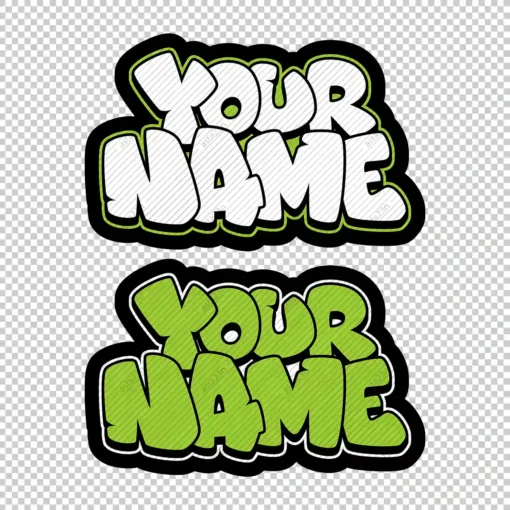 YOUR CUSTOM Graffiti Name bubble style 1 green - Digital Urban Street Art