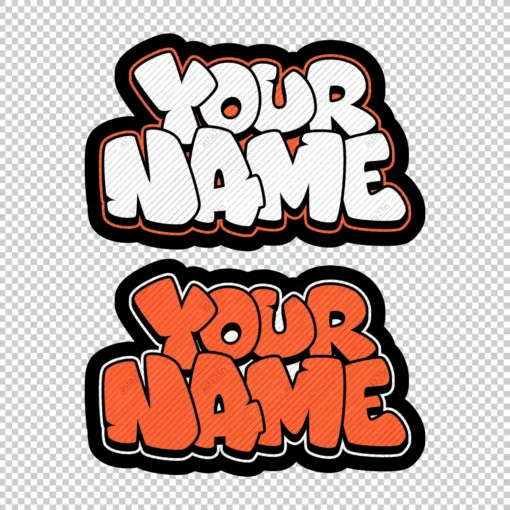 YOUR CUSTOM Graffiti Name bubble style 1 orange - Digital Urban Street Art