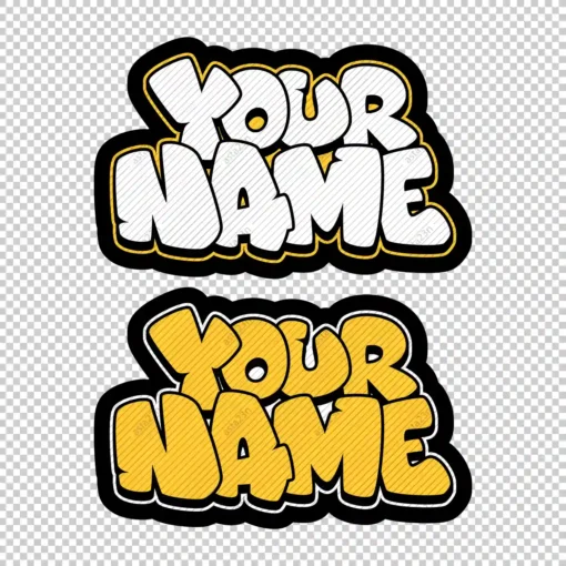 YOUR CUSTOM Graffiti Name bubble style 1 yellow - Digital Urban Street Art