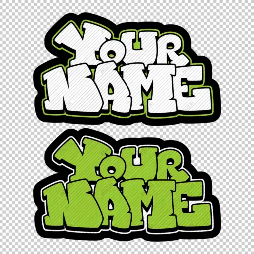 YOUR CUSTOM Graffiti Name cubic style 4 green - Digital Urban Street Art