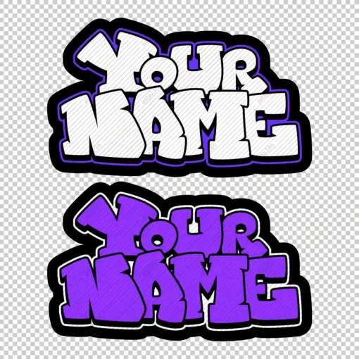 YOUR CUSTOM Graffiti Name cubic style 4 purple - Digital Urban Street Art