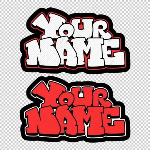 YOUR CUSTOM Graffiti Name cubic style 4 red - Digital Urban Street Art