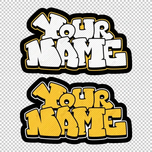 YOUR CUSTOM Graffiti Name cubic style 4 yellow - Digital Urban Street Art