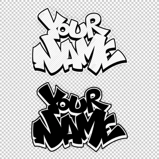 YOUR CUSTOM Graffiti Name sharp style 3 black white 2 - Digital Urban Street Art