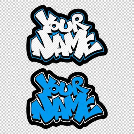 YOUR CUSTOM Graffiti Name sharp style 3 blue - Digital Urban Street Art