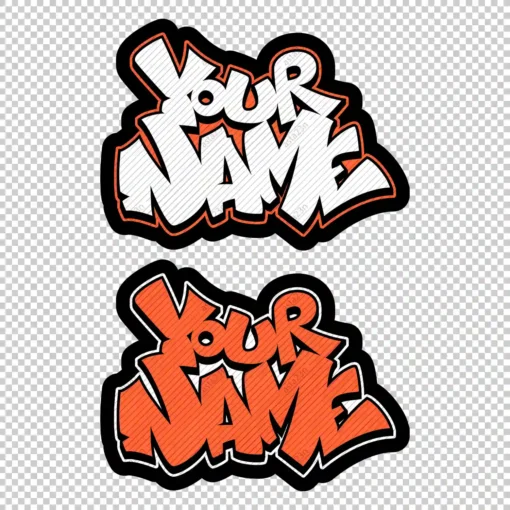 YOUR CUSTOM Graffiti Name sharp style 3 orange - Digital Urban Street Art