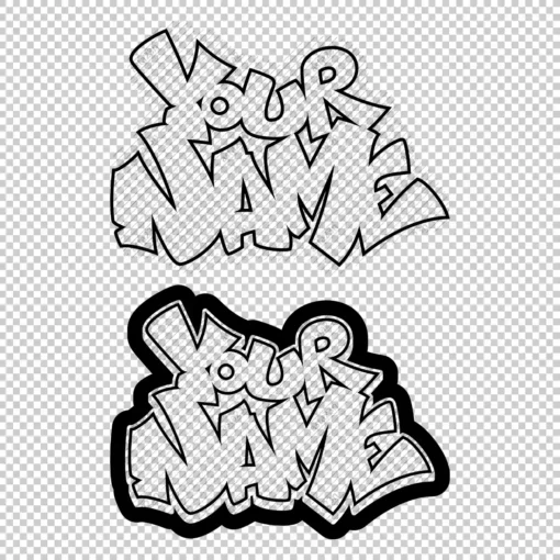 YOUR CUSTOM Graffiti Name sharp style 3 outline - Digital Urban Street Art