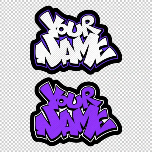 YOUR CUSTOM Graffiti Name sharp style 3 purple - Digital Urban Street Art