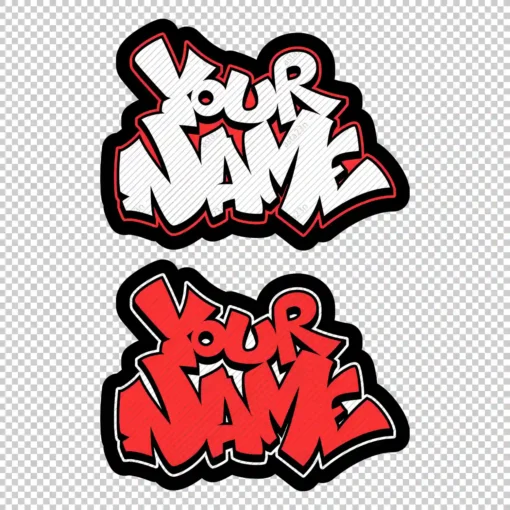 YOUR CUSTOM Graffiti Name sharp style 3 red - Digital Urban Street Art