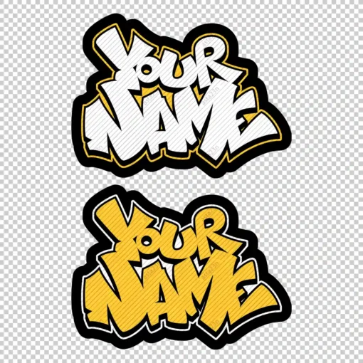 YOUR CUSTOM Graffiti Name sharp style 3 yellow - Digital Urban Street Art