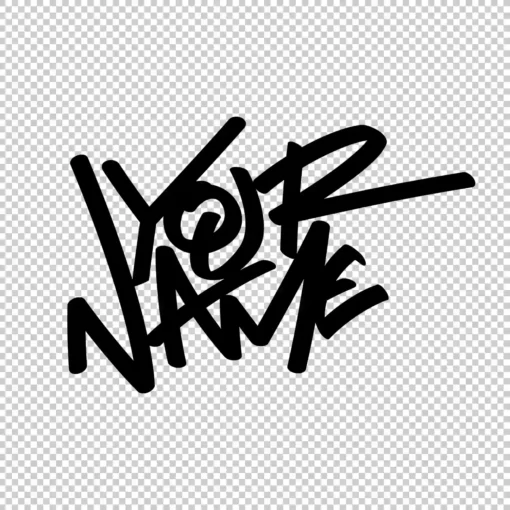 YOUR CUSTOM Graffiti Name urban style 5 black - Digital Urban Street Art