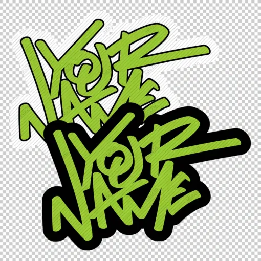 YOUR CUSTOM Graffiti Name urban style 5 green - Digital Urban Street Art