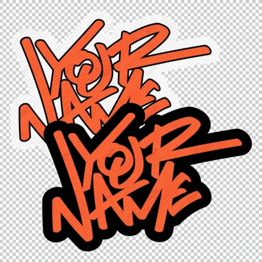 YOUR CUSTOM Graffiti Name urban style 5 orange - Digital Urban Street Art