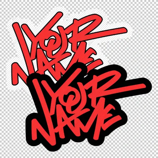 YOUR CUSTOM Graffiti Name urban style 5 red - Digital Urban Street Art