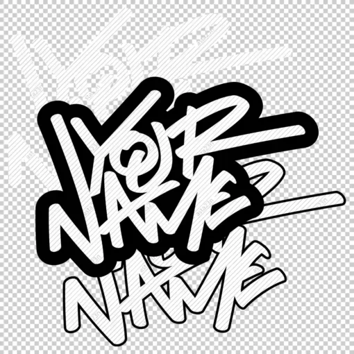 YOUR CUSTOM Graffiti Name urban style 5 white - Digital Urban Street Art