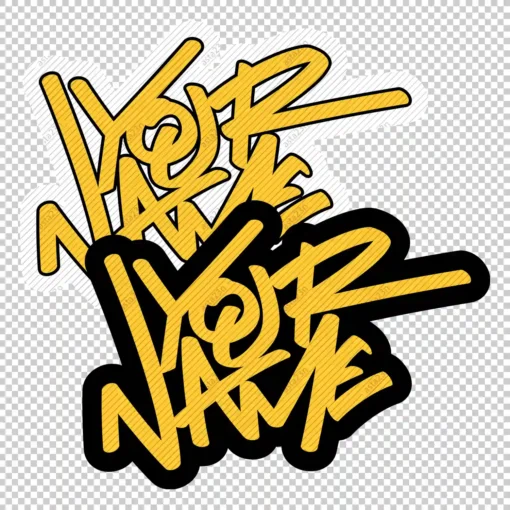 YOUR CUSTOM Graffiti Name urban style 5 yellow - Digital Urban Street Art